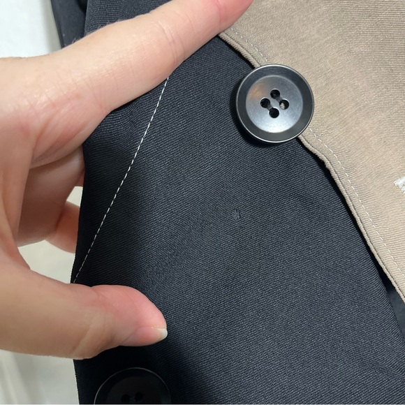 Y'S BY YOHJI YAMAMOTO Y2K Funnel Neck Wool Double-Breasted Dip-Dyed Long Jacket - Picture 13 of 16